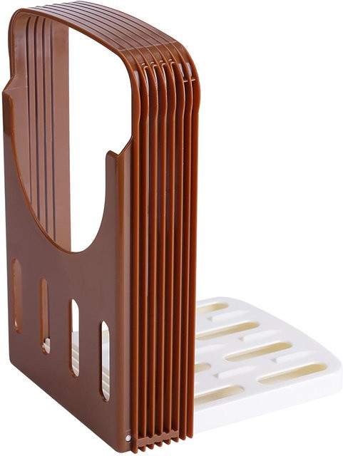 TOMTOP JMS Brot- und Sandwich-Schneider mit 4 einstellbaren Dicken und Fingerschutz, Braun - Bild 1