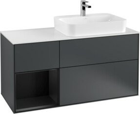 V&B Waschtischunterschrank Finion in Mattblau lackiert, B/T/H: 120 x 50,1 x 60,3 cm - Bild 1