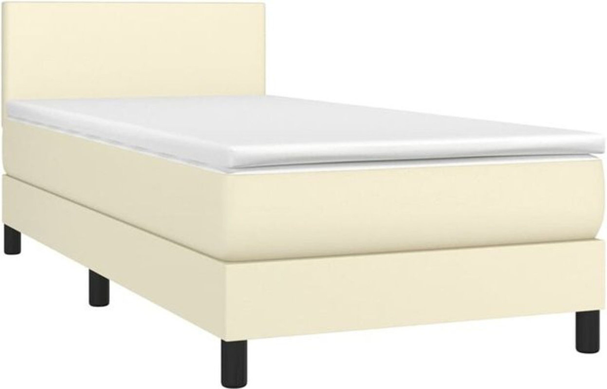vidaxl Boxspringbett mit Matratze in Beige aus Kunstleder B/T/H: 200 x 80 x 78 cm - Bild 1