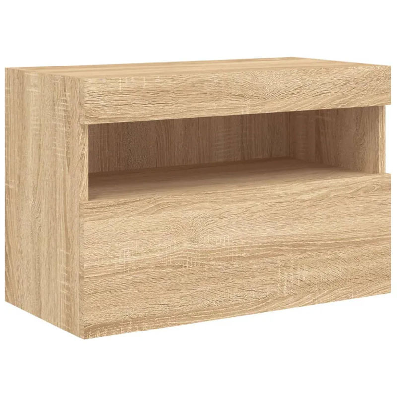 vidaXL TV-Wandschrank mit integrierter LED-Beleuchtung in Sonoma-Eiche, Braun, B/T/H: 60 x 30 x 40 cm - Bild 4