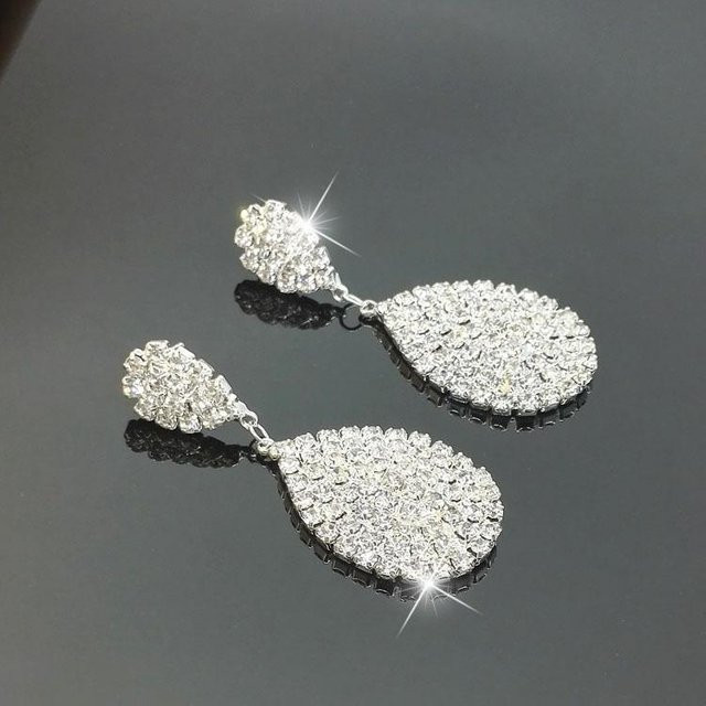 Ohrringe Wassertropfen, Diamant, Silber, Damen - Bild 1