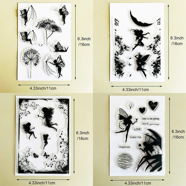 Transparentes Feen-Siegel aus Kunststoff für DIY-Scrapbooking und Kartenherstellung, Schwarz - Bild 1