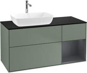 V&B Waschtischunterschrank Finion mit Wandbeleuchtung, Breite: 120 cm, Tiefe: 50,1 cm, Höhe: 50,1 cm, lackiert in Platin matt - Bild 1