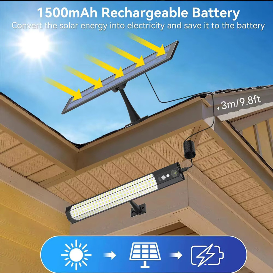 Arbrac Solar-LED-Wandleuchte mit Bewegungssensor in Schwarz für Garten und Außenbereich - Bild 6