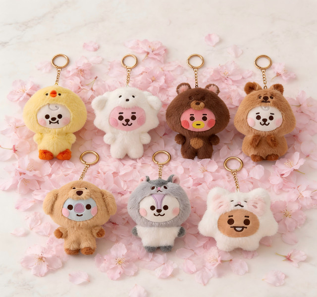 Line Friends BT21 Baby Zoo Plüschpuppe Schlüsselanhänger, Tiere - Bild 1