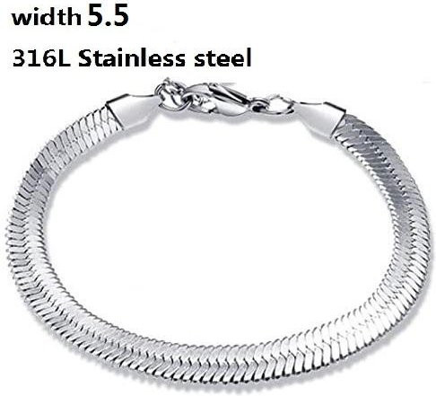 Armband Cuban Link, Edelstahl, Silber, Unisex, 21 cm - Bild 1