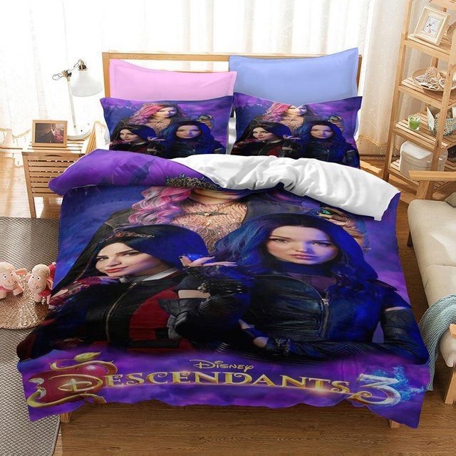 Dreiteiliges Bettwäsche-Set Descendant-Serie in Lila mit Bettbezug, Breite: 173 cm, Länge: 218 cm - Bild 1