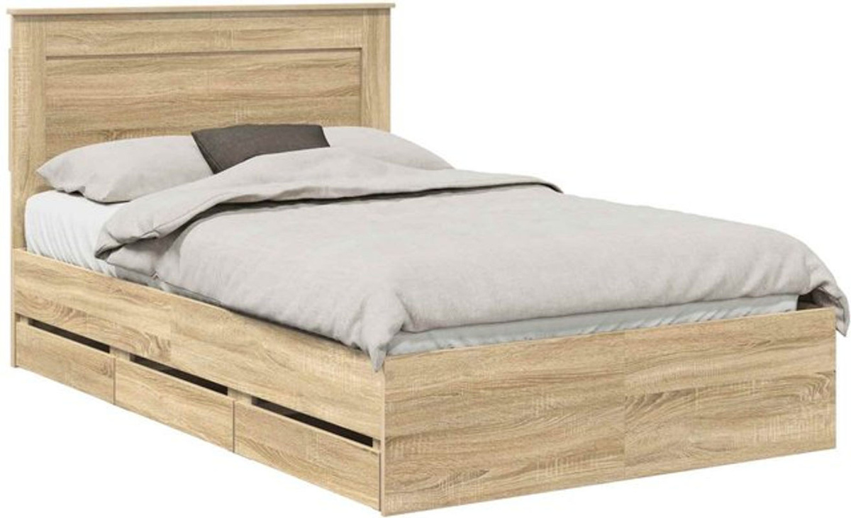 Bettrahmen Funktionsbett vidaXL Sonoma-Eiche Natur aus Holzwerkstoff B/T/H: 120 x 200 cm - Bild 1