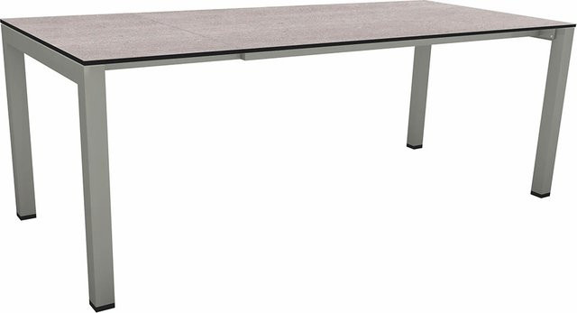 Stern Ausziehtisch Silverstar Stone light aus Aluminium in Graphit mit Keramik-Tischplatte B/T: 90 x 160/210 cm - Bild 1