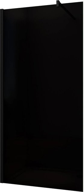 AICA Walk In Duschkabine Schwarz mit Rauchglas und Stabilisator, B: 120 cm, H: 200 cm, 10mm NANO-Glas - Bild 1