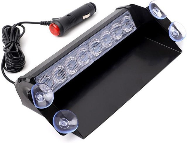 TOMTOP JMS Sicherheitswarnleuchte für Auto und LKW mit 8 LED und Saugnapf in Grau und Schwarz - Bild 1