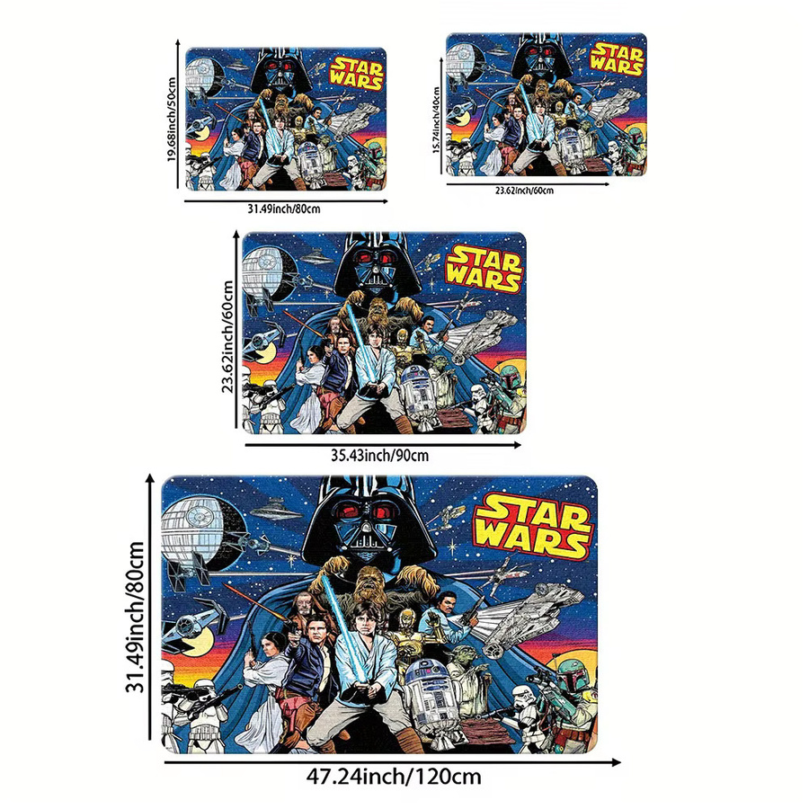 Star Wars rutschfeste Fußmatte von Beast Kingdom aus Polyester mit ikonischen Charakteren und Raumschiffen, B/T: 60 x 40 cm, Mehrfarbig - Bild 3
