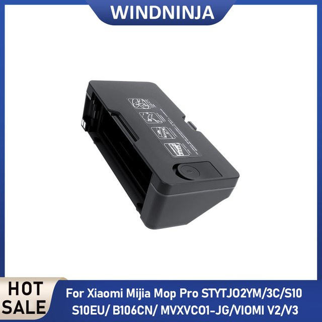 WINDNINJA Wassertank und Staubbehälter Ersatzteile in Schwarz, kompatibel mit Xiaomi Mijia Mop Pro STYTJ02YM, 3C, MVXVC01-JG und VIOMI V2/V3 Roboter-Staubsauger 2 in 1 - Bild 1