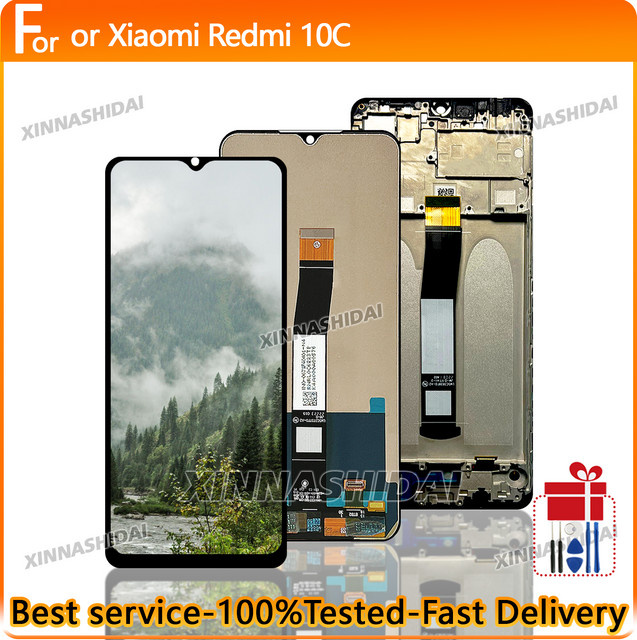 Xiaomi Redmi 10C LCD-Display mit Rahmen und Touch-Digitizer-Baugruppe in Schwarz, 6,71 Zoll - Bild 1