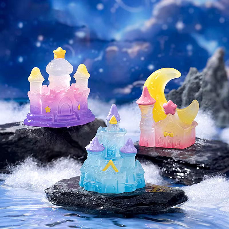 Sommer6 Leuchtende Mini-Schloss-Mikrolandschafts-Dekoration in Multicolour aus Kunststoff für Topfgärten und Heimdekoration - Bild 3
