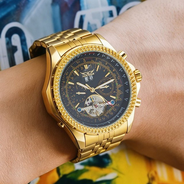 Jaragar Chronograph, Automatik, Edelstahl, Schwarz, Herren - Bild 1