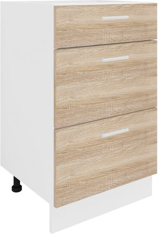 VCM Küchenschrank Esilo Unterschrank mit drei Schubladen in Beige, B/T/H: 50 x 46 x 82 cm - Bild 1