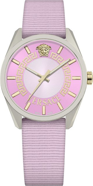 Versace Damenuhr, Quarz, Edelstahl, 36 mm, Pink, 5 ATM - Bild 1