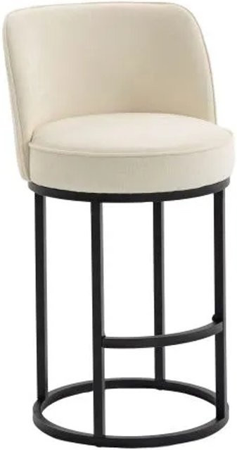 PXloue Barhocker 2er Set in Beige mit Rückenlehne und Armlehnen für Küche und Essbereich - Bild 1