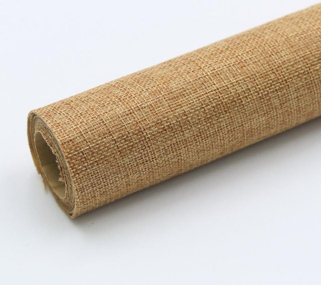 Selbstklebende Leinenstofftapete von beautybaby in Beige, abnehmbarer Hanfstoff im Vintage-Stil für Bastelarbeiten und Fotohintergründe, Breite: 145 cm, Höhe: 50 cm - Bild 1