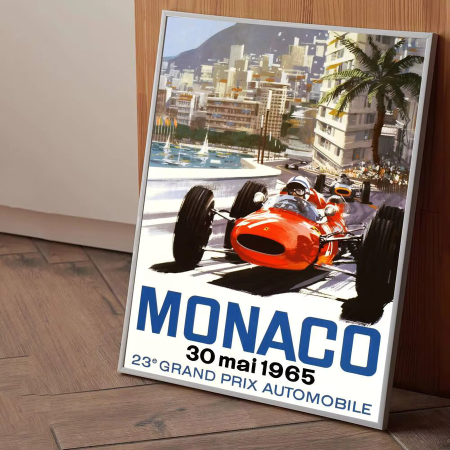 MINISO Vintage Monaco Prix F1 Racing Poster Aufkleber, wasserfest, mehrfarbig, 15 x 15 cm - Bild 6