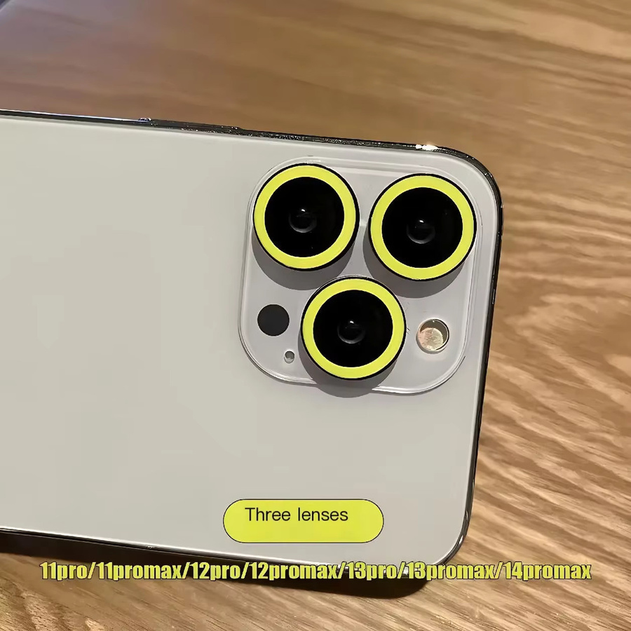 Leuchtende Keramik Kamera Schutzfolie für Apple iPhone 12 13 14 15 16 Pro Max Plus Mini in Multicolour - Bild 2