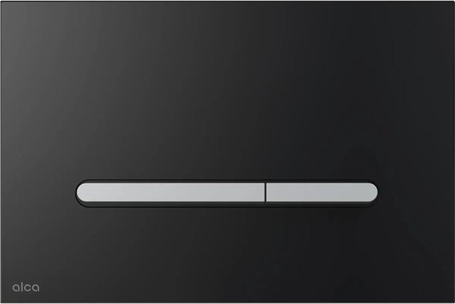 Alcadrain Betätigungsplatte RAY-GL1204 mit Dual-Flush-Funktion aus Glas in Schwarz - Bild 1