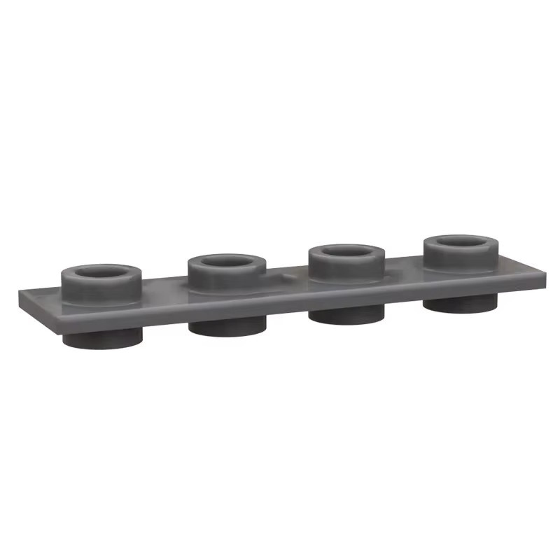 SixBricks Spezial 2431W 1x4 Dünne Doppelseitige Bauplatten-Set, 10-teiliges Set, Grau - Bild 2