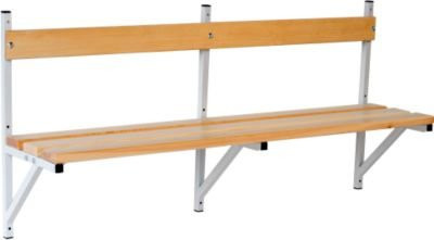 Sypro Wandbank aus Holz in Lichtgrau (RAL 7035), Breite: 200 cm - Bild 1