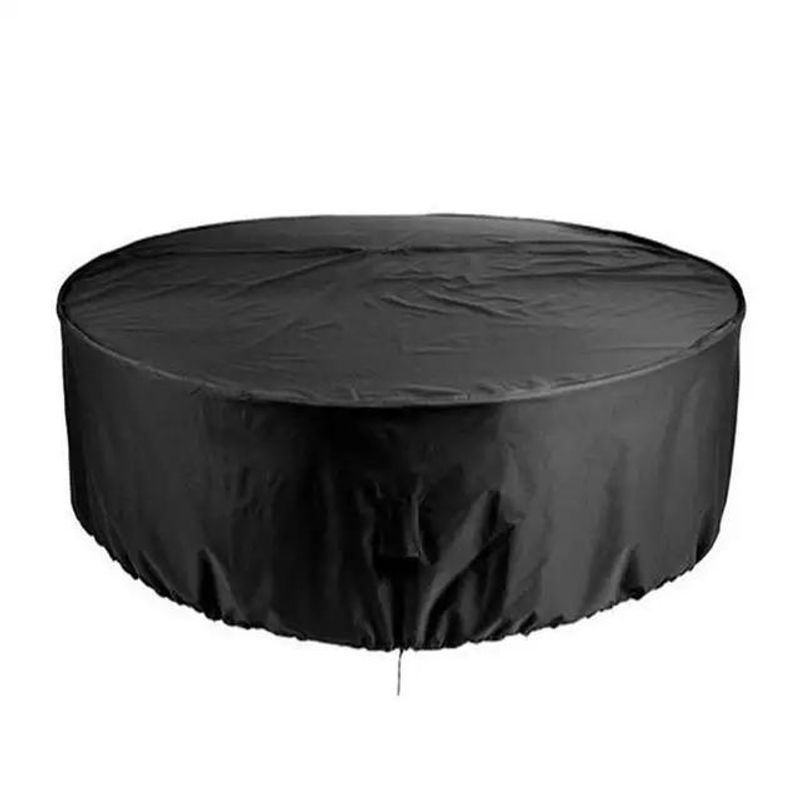 Huapate Staubdichte Cove-Abdeckung für Gartenmöbel, rund, wasserabweisend, Schwarz, Durchmesser: 120 cm, Höhe: 75 cm - Bild 3
