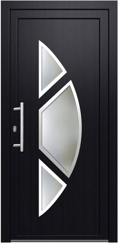 KNOCK Kunststoff-Haustür Robusto in Anthrazit-Grau mit Glaseinsatz und modernem Design - Bild 1