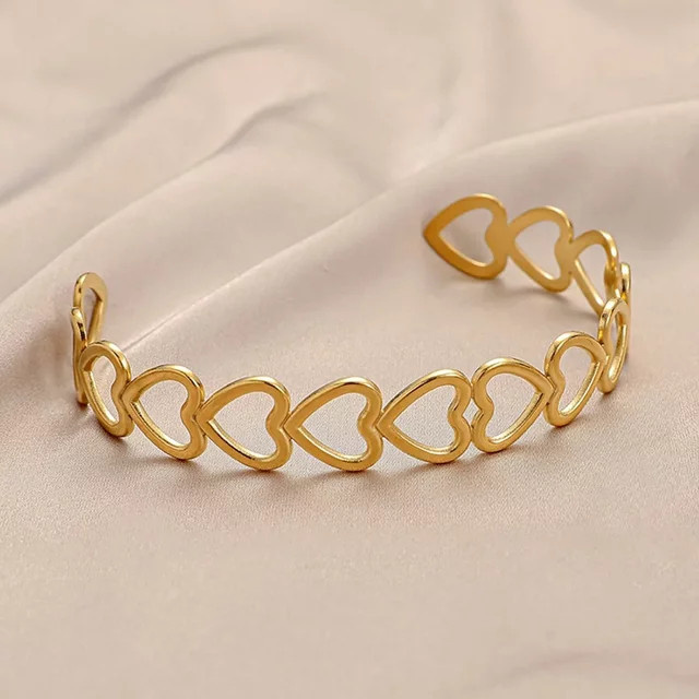 Armband Manschette Edelstahl, Vintage, Silber, Damen - Bild 1