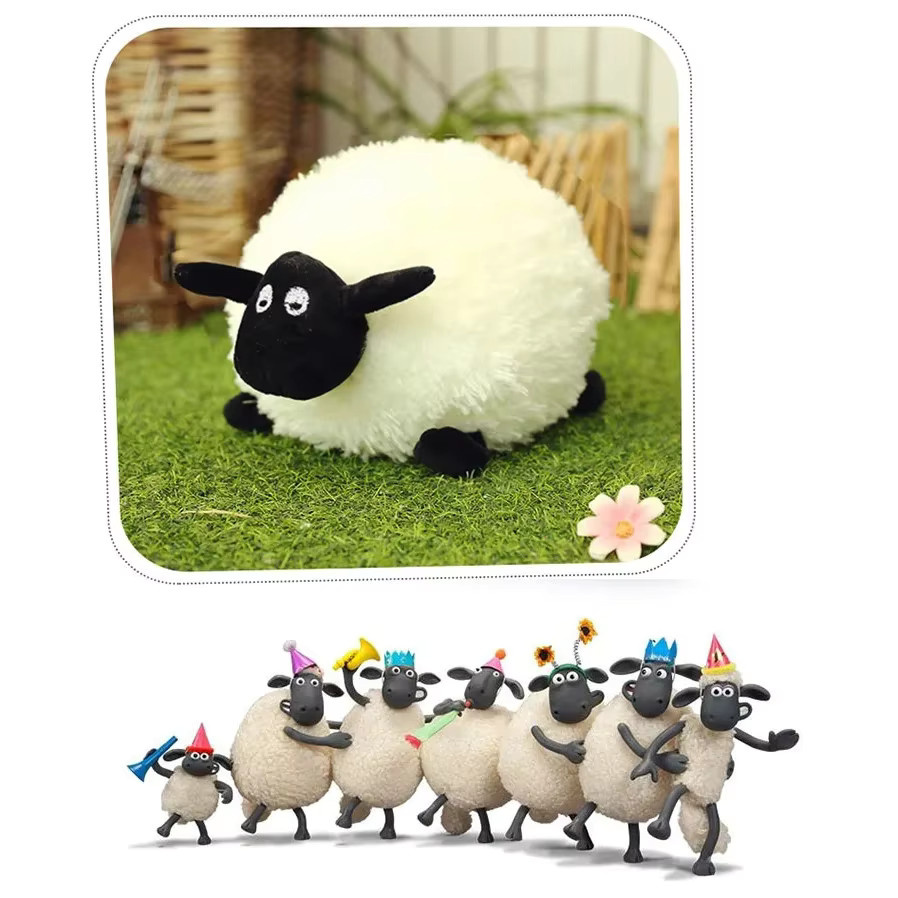 Shaun The Sheep, Shaun das Schaf, Plüschtier, rund, weiß - Bild 3