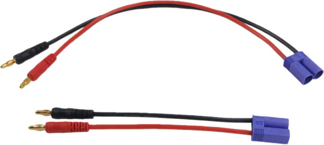 EC5 Stecker auf 4,0mm Bananen Stecker Ladekabel für RC Modelle und Lipo Batterien, Rot, Länge: 15 cm oder 30 cm - Bild 1
