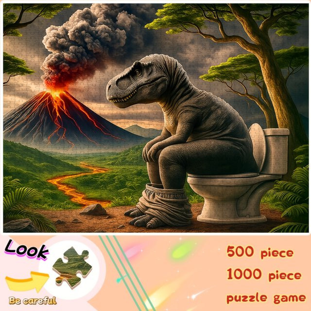 KAYOU Dinosaurier Vulkanen Puzzle, 1.000 Teile - Bild 1