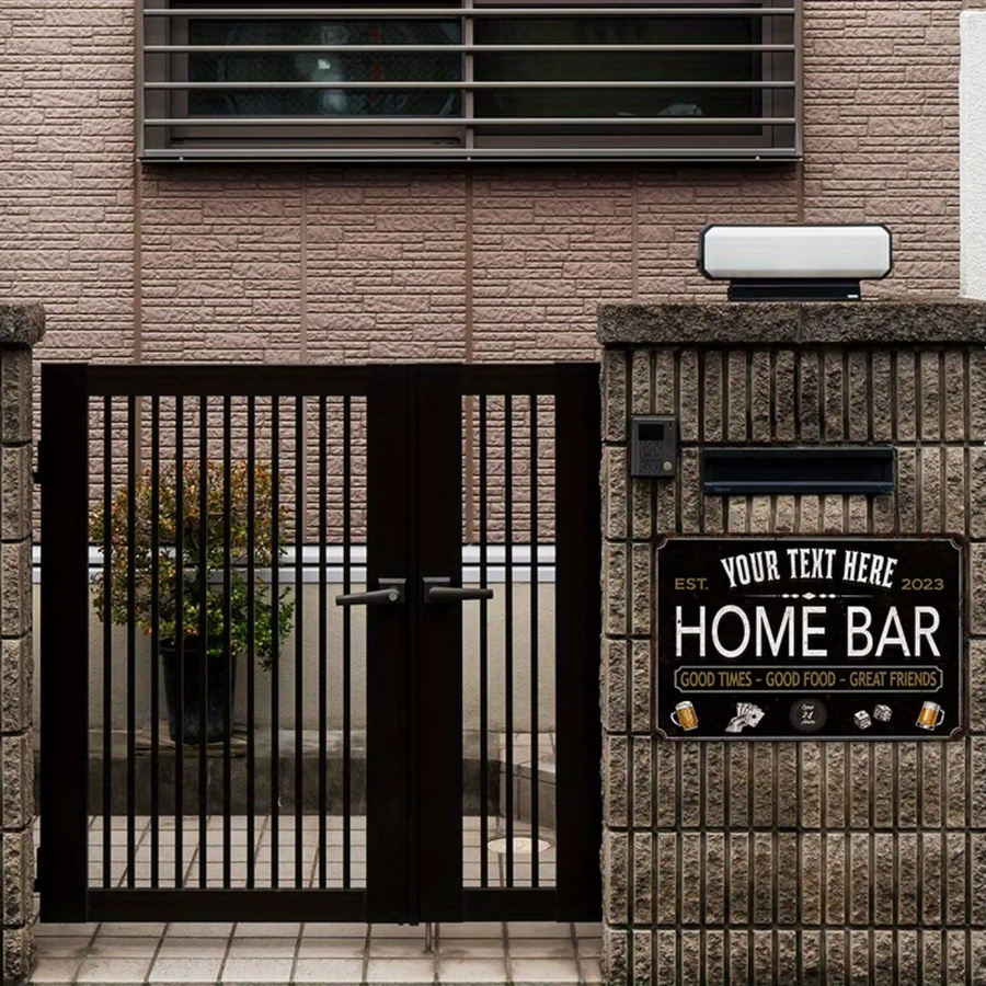 Personalisiertes Namensschild aus Metall von CIFBUY für Bar und Zuhause, modernes Wanddekor in Schwarz oder Weiß, rechteckig - Bild 4
