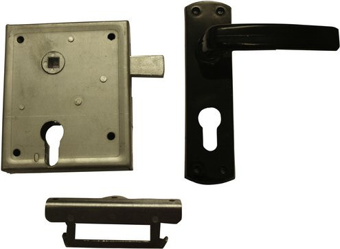 ALPERTEC Kastenschloss aus Metall und Kunststoff in Schwarz und Silber, Breite: 20 mm - Bild 1