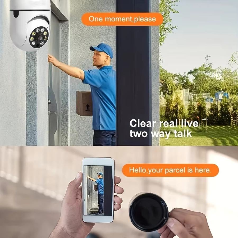 2er-Set Ease Life WiFi Überwachungskameras für den Außenbereich mit 360 Grad Rundumschutz, E27-Lichtfassung, 5 GHz WLAN und LED-Funktion in Weiß - Bild 5