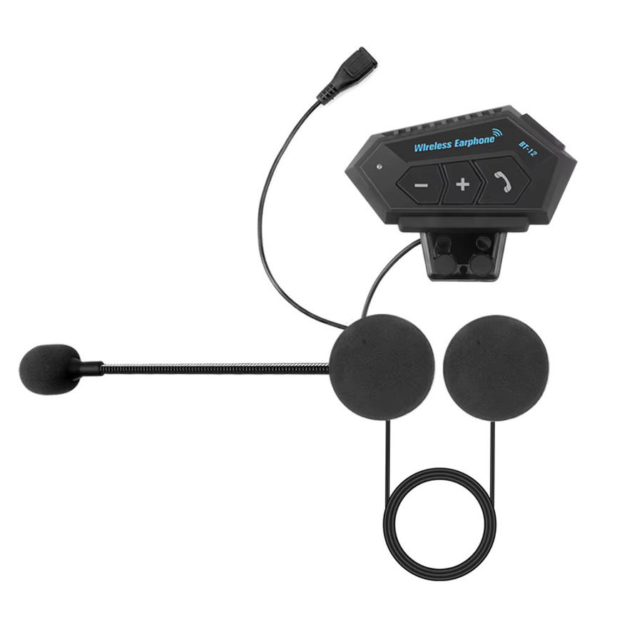 Kebidumei Moto Bluetooth Helm-Headset mit Geräuschunterdrückung und Mikrofon, kabellose Freisprecheinrichtung BT V4.2 für Motorräder in Schwarz und Blau - Bild 3