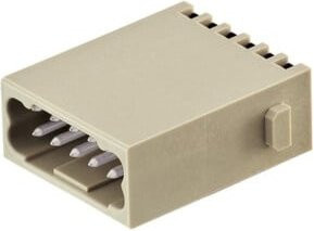 Harting Stifteinsatz 12 pol., 10A, 250V, Kunststoff, grau/beige - Bild 1