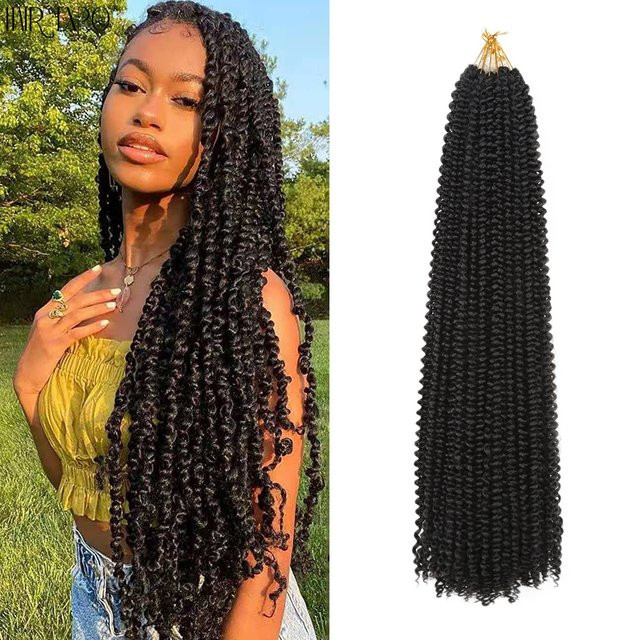 Passion Twist Häkelhaar, synthetische Flechthaar Verlängerungen, Ombre, Wasserwelle - Bild 1