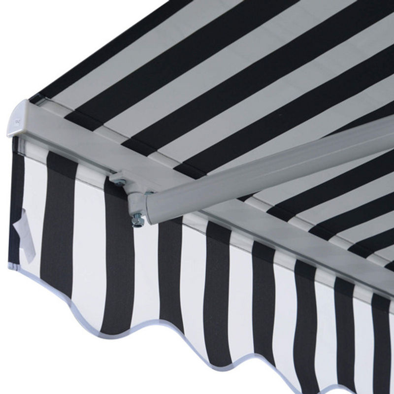 Outsunny Gelenkarmmarkise mit Handkurbel in Grau Weiß, Sonnenschutz aus Aluminium und Polyester für Terrasse und Balkon, B/T: 3,5 x 2,5 m - Bild 5