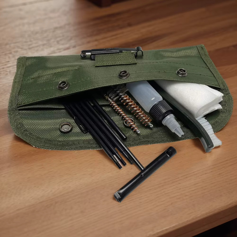 Alloet 12-teiliges Pistolen-Reiniger-Set mit Reinigungsbürsten und Aufbewahrungsbeutel in Grün für .22LR, .223 und .257 - Bild 3
