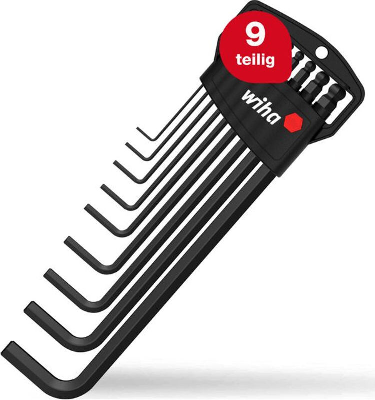 Wiha Stiftschlüssel-Set mit Classic Halter, 9-teilig, Sechskant-Kugelkopf, 1,5 mm bis 10 mm, schwarzoxidiert - Bild 2