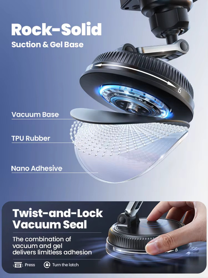 Joyroom Magnetische 15W Wireless Auto-Ladestation und Handyhalterung in Schwarz mit 360 Grad Drehung für iPhone und iOS-Geräte - Bild 4