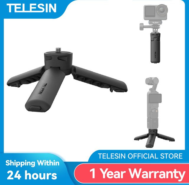 TELESIN Mini Quick Release Universeller Stativgriff für GoPro, Insta360 und DJI Osmo Actioncam mit 1/4 Zoll Schraubadapter, Schwarz - Bild 1