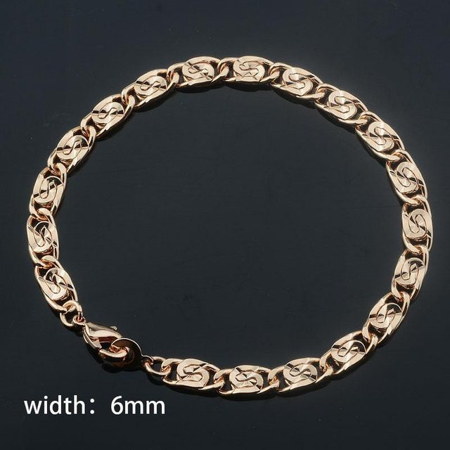 TuiYing001 Panzerkette Armband, 585 Roségold, Unisex - Bild 1