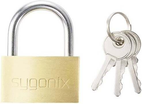 Sygonix Vorhängeschloss SY-5045284 teilweise gleichschließend in Goldgelb - Bild 1