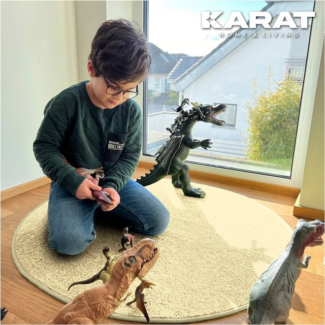 Karat homeliving Kinderspielteppich Crocodile Rund in Creme/Beige - Bild 1