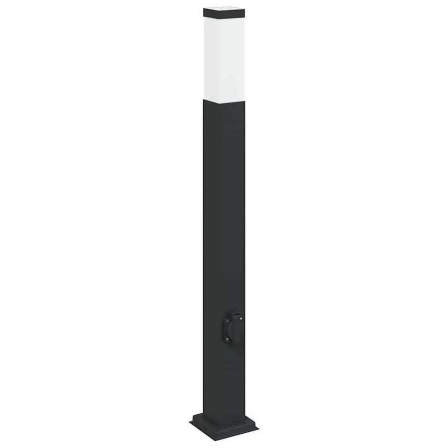 vidaXL Pollerleuchte Schwarz aus Edelstahl mit E27 Fassung IP44 Höhe: 80 cm - Bild 2